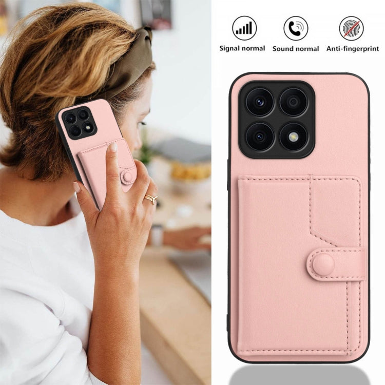 Button Card Bag RFID Anti-theft Phone Case, For Honor X8a, For Honor X9a / Magic5 Lite