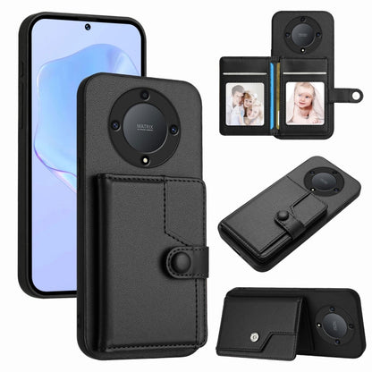 Button Card Bag RFID Anti-theft Phone Case, For Honor X8a, For Honor X9a / Magic5 Lite