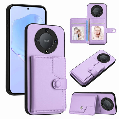 Button Card Bag RFID Anti-theft Phone Case, For Honor X8a, For Honor X9a / Magic5 Lite