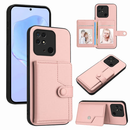 Button Card Bag RFID Anti-theft Phone Case, For Redmi Note 12S 4G Global, For Redmi Note 12 4G Global, For Redmi Note 12 Pro+ Global, For Redmi Note 12 Pro 5G Global, For Redmi Note 12 Pro Speed, For Redmi Note 12 5G Global, For Redmi 12C / 11A        ...