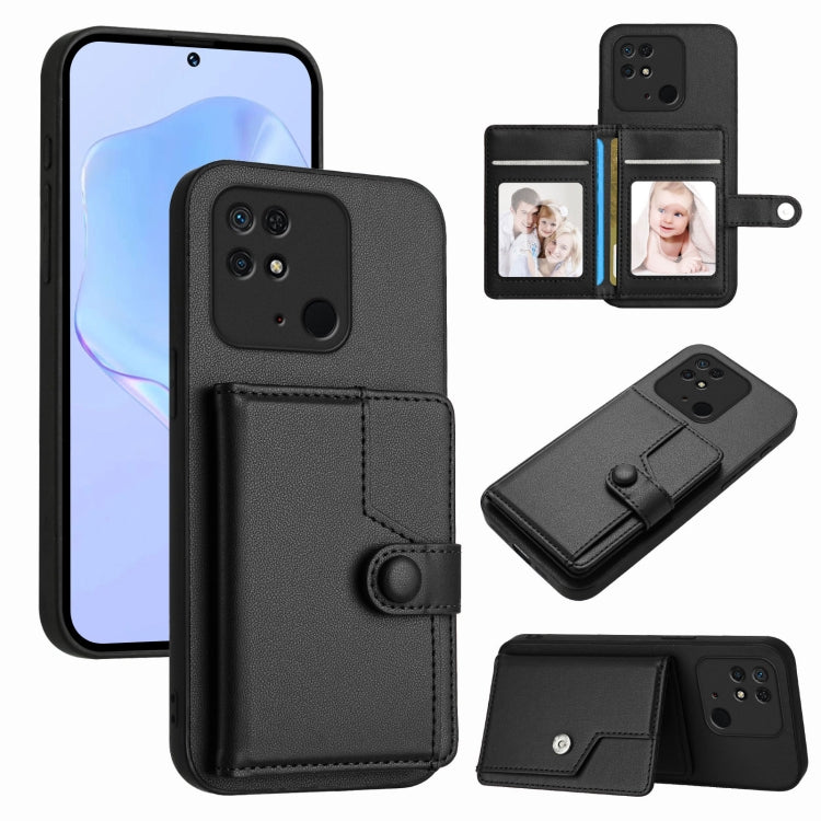 Button Card Bag RFID Anti-theft Phone Case, For Redmi Note 12S 4G Global, For Redmi Note 12 4G Global, For Redmi Note 12 Pro+ Global, For Redmi Note 12 Pro 5G Global, For Redmi Note 12 Pro Speed, For Redmi Note 12 5G Global, For Redmi 12C / 11A        ...