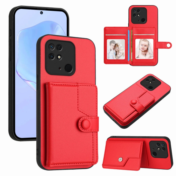 Button Card Bag RFID Anti-theft Phone Case, For Redmi Note 12S 4G Global, For Redmi Note 12 4G Global, For Redmi Note 12 Pro+ Global, For Redmi Note 12 Pro 5G Global, For Redmi Note 12 Pro Speed, For Redmi Note 12 5G Global, For Redmi 12C / 11A        ...