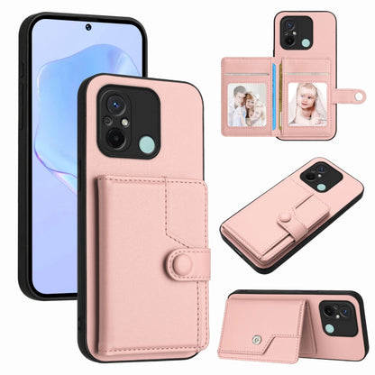Button Card Bag RFID Anti-theft Phone Case, For Redmi Note 12S 4G Global, For Redmi Note 12 4G Global, For Redmi Note 12 Pro+ Global, For Redmi Note 12 Pro 5G Global, For Redmi Note 12 Pro Speed, For Redmi Note 12 5G Global, For Redmi 12C / 11A        ...