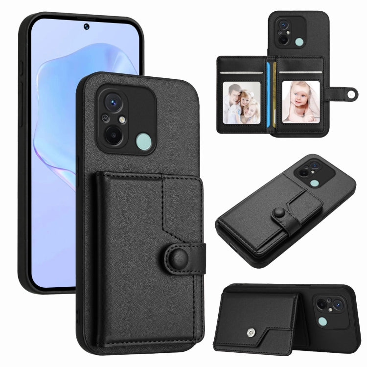 Button Card Bag RFID Anti-theft Phone Case, For Redmi Note 12S 4G Global, For Redmi Note 12 4G Global, For Redmi Note 12 Pro+ Global, For Redmi Note 12 Pro 5G Global, For Redmi Note 12 Pro Speed, For Redmi Note 12 5G Global, For Redmi 12C / 11A        ...