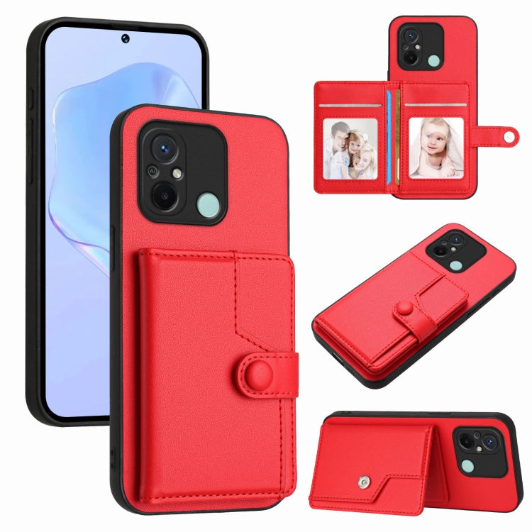 Button Card Bag RFID Anti-theft Phone Case, For Redmi Note 12S 4G Global, For Redmi Note 12 4G Global, For Redmi Note 12 Pro+ Global, For Redmi Note 12 Pro 5G Global, For Redmi Note 12 Pro Speed, For Redmi Note 12 5G Global, For Redmi 12C / 11A        ...