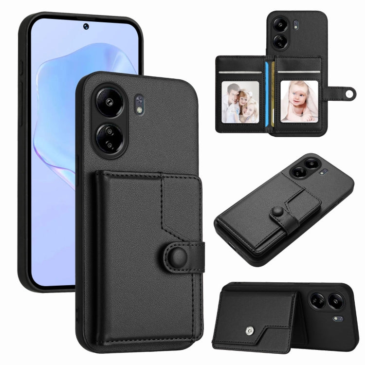 Button Card Bag RFID Anti-theft Phone Case, For Redmi Turbo 4 Pro / Xiaomi Poco F7, For Redmi A5 4G 171.7mm / Xiaomi Poco C71, For Redmi Note 13R / 13 4G, For Redmi Turbo 3, For Redmi A3 4G Global, For Redmi Note 13 Pro 4G Global                       ...