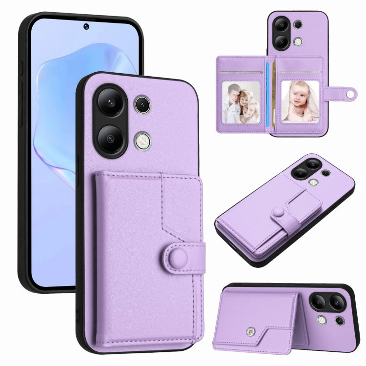 Button Card Bag RFID Anti-theft Phone Case, For Redmi Turbo 4 Pro / Xiaomi Poco F7, For Redmi A5 4G 171.7mm / Xiaomi Poco C71, For Redmi Note 13R / 13 4G, For Redmi Turbo 3, For Redmi A3 4G Global, For Redmi Note 13 Pro 4G Global                       ...