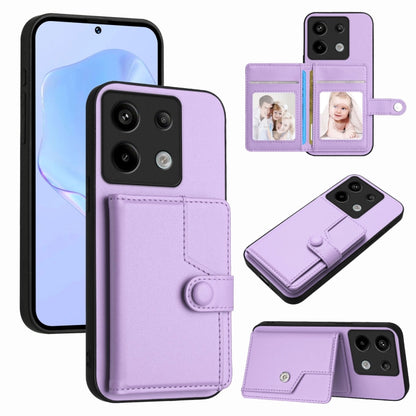 Button Card Bag RFID Anti-theft Phone Case, For Redmi Turbo 4 Pro / Xiaomi Poco F7, For Redmi A5 4G 171.7mm / Xiaomi Poco C71, For Redmi Note 13R / 13 4G, For Redmi Turbo 3, For Redmi A3 4G Global, For Redmi Note 13 Pro 4G Global                       ...