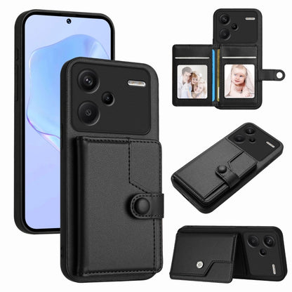 Button Card Bag RFID Anti-theft Phone Case, For Redmi Turbo 4 Pro / Xiaomi Poco F7, For Redmi A5 4G 171.7mm / Xiaomi Poco C71, For Redmi Note 13R / 13 4G, For Redmi Turbo 3, For Redmi A3 4G Global, For Redmi Note 13 Pro 4G Global                       ...