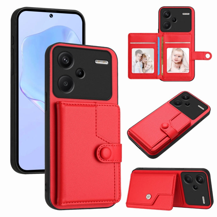 Button Card Bag RFID Anti-theft Phone Case, For Redmi Turbo 4 Pro / Xiaomi Poco F7, For Redmi A5 4G 171.7mm / Xiaomi Poco C71, For Redmi Note 13R / 13 4G, For Redmi Turbo 3, For Redmi A3 4G Global, For Redmi Note 13 Pro 4G Global                       ...