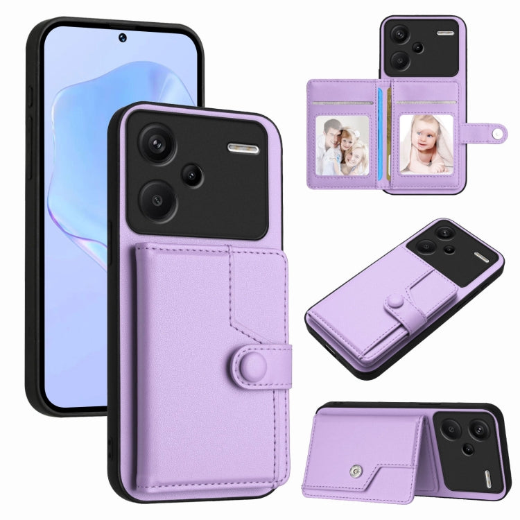 Button Card Bag RFID Anti-theft Phone Case, For Redmi Turbo 4 Pro / Xiaomi Poco F7, For Redmi A5 4G 171.7mm / Xiaomi Poco C71, For Redmi Note 13R / 13 4G, For Redmi Turbo 3, For Redmi A3 4G Global, For Redmi Note 13 Pro 4G Global                       ...