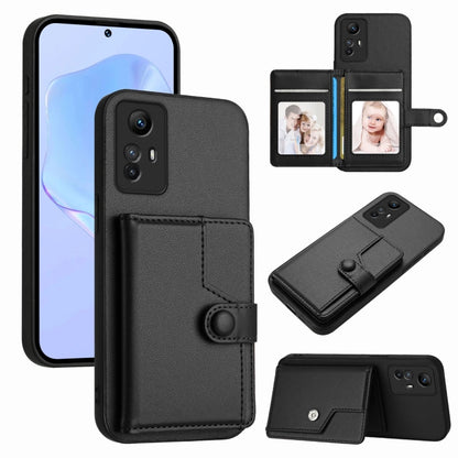 Button Card Bag RFID Anti-theft Phone Case, For Redmi Note 12S 4G Global, For Redmi Note 12 4G Global, For Redmi Note 12 Pro+ Global, For Redmi Note 12 Pro 5G Global, For Redmi Note 12 Pro Speed, For Redmi Note 12 5G Global, For Redmi 12C / 11A        ...