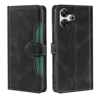 Black leather wallet phone case with magnetic buckle, card slots, and flip cover.
