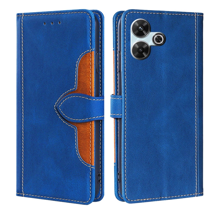 Blue leather magnetic buckle phone case with card slot and stand flip cover