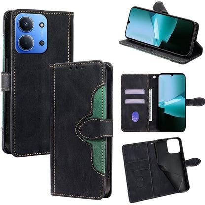 Black leather folio phone case with magnetic buckle and card holder compartments