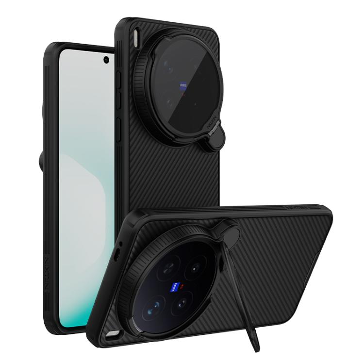 Black phone case with MagSafe-style magnets, lens cover, and raised rear camera guard