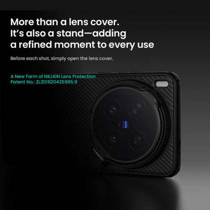 Black phone case with closed circular lens cover and rear camera protection