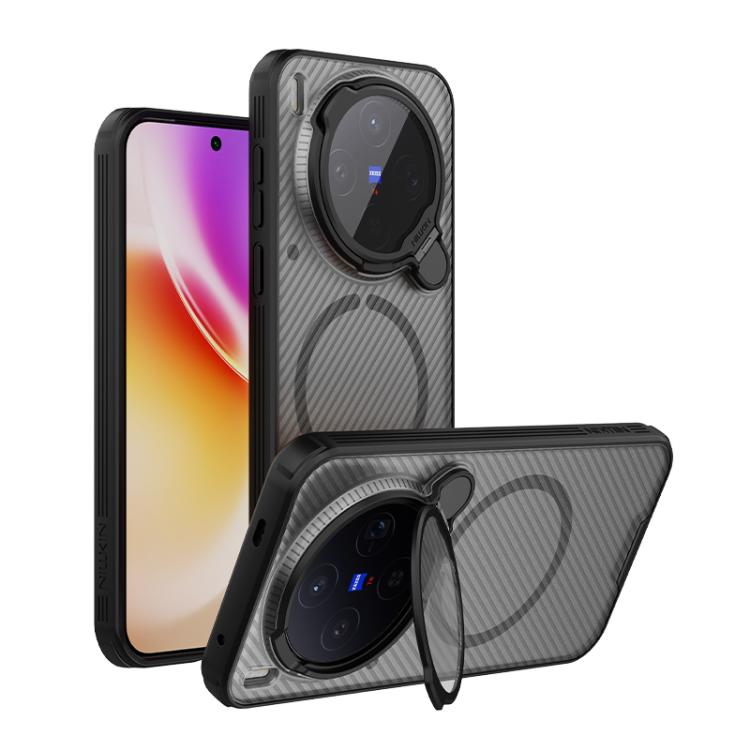 NILLKIN CamShield MagSafe phone case, textured gray with camera lens shield