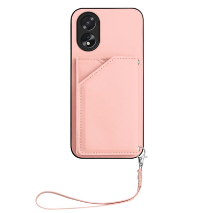 Skin Feel Four Card Slots Phone Case with Wrist Strap, For OPPO A38 4G / A18 4G Global, For OPPO A58 4G Global, For OPPO Reno10 Pro 5G Global, For OPPO A78 4G Global, For OPPO A17, For OPPO A79 5G Global