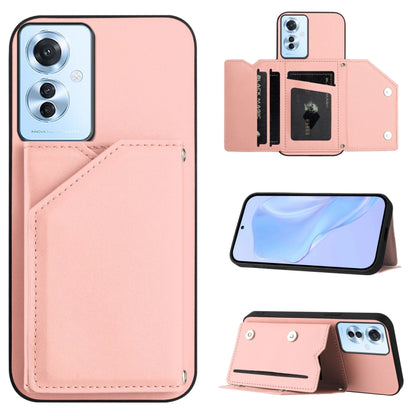 Pink phone case with card slots and wrist strap, folio flap with stand