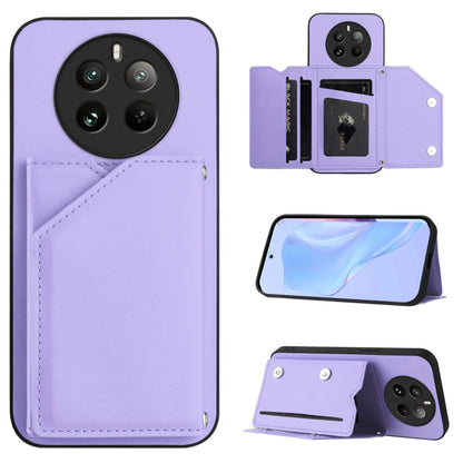 Purple phone case with 4 card slots and wrist strap, folio wallet style