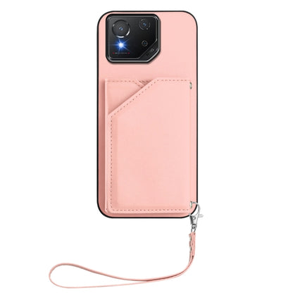 Skin Feel Four Card Slots Phone Case with Wrist Strap, For Asus ROG Phone 8, For Asus ROG Phone 8 Pro
