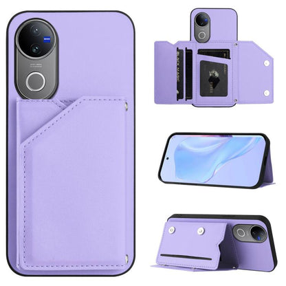 Skin Feel Four Card Slots Phone Case with Wrist Strap, For vivo X200s, For vivo Y29 4G / T4x / Y300t, For vivo V50 / V50e, For vivo X200 Ultra, For vivo V50 Lite 4G, For vivo Y39 5G / Y300i, For vivo Y200