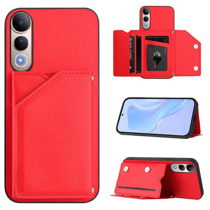 Skin Feel Four Card Slots Phone Case with Wrist Strap, For vivo X200s, For vivo Y29 4G / T4x / Y300t, For vivo V50 / V50e, For vivo X200 Ultra, For vivo V50 Lite 4G, For vivo Y39 5G / Y300i, For vivo Y200