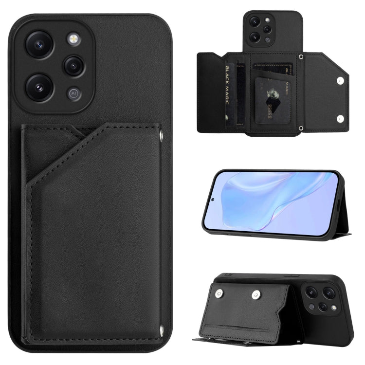 Skin Feel Four Card Slots Phone Case with Wrist Strap, For Redmi Turbo 4 Pro / Poco F7, For Redmi A5 4G 171.7mm / Poco C71, For Redmi Note 13R / Redmi 13, For Redmi A3 4G Global, For Redmi Note 13 Pro 4G Global, For Redmi Note 13 4G Global             ...