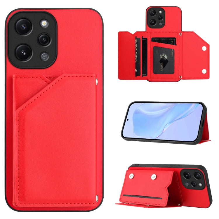 Skin Feel Four Card Slots Phone Case with Wrist Strap, For Redmi Turbo 4 Pro / Poco F7, For Redmi A5 4G 171.7mm / Poco C71, For Redmi Note 13R / Redmi 13, For Redmi A3 4G Global, For Redmi Note 13 Pro 4G Global, For Redmi Note 13 4G Global             ...