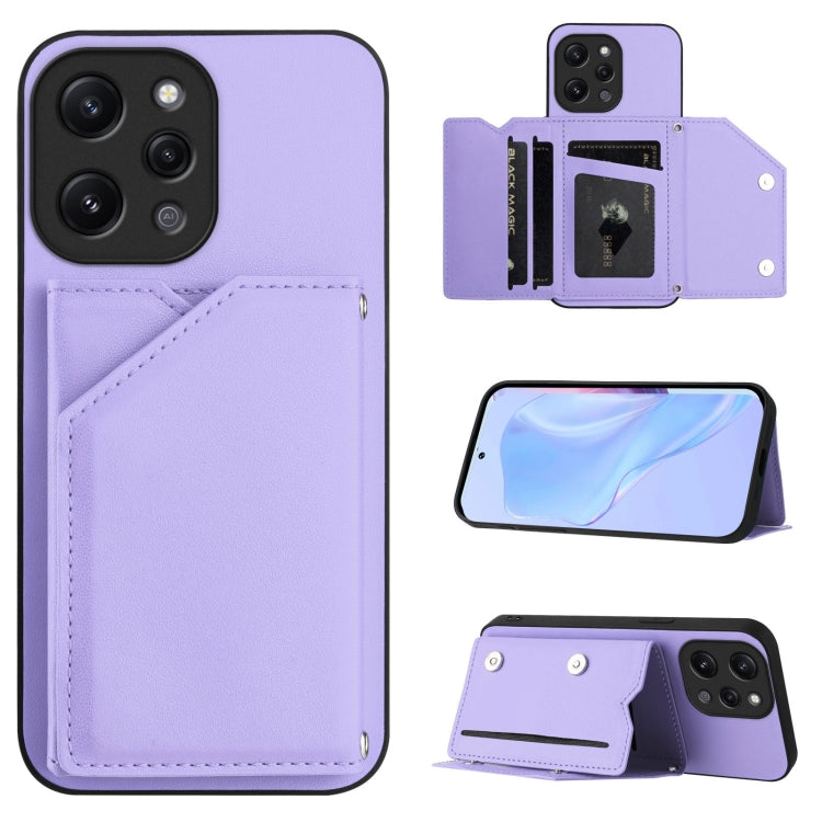 Skin Feel Four Card Slots Phone Case with Wrist Strap, For Redmi Turbo 4 Pro / Poco F7, For Redmi A5 4G 171.7mm / Poco C71, For Redmi Note 13R / Redmi 13, For Redmi A3 4G Global, For Redmi Note 13 Pro 4G Global, For Redmi Note 13 4G Global             ...