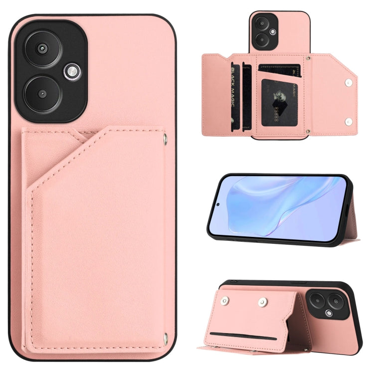 Skin Feel Four Card Slots Phone Case with Wrist Strap, For Redmi Turbo 4 Pro / Poco F7, For Redmi A5 4G 171.7mm / Poco C71, For Redmi Note 13R / Redmi 13, For Redmi A3 4G Global, For Redmi Note 13 Pro 4G Global, For Redmi Note 13 4G Global             ...