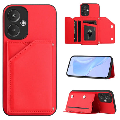 Skin Feel Four Card Slots Phone Case with Wrist Strap, For Redmi Turbo 4 Pro / Poco F7, For Redmi A5 4G 171.7mm / Poco C71, For Redmi Note 13R / Redmi 13, For Redmi A3 4G Global, For Redmi Note 13 Pro 4G Global, For Redmi Note 13 4G Global             ...