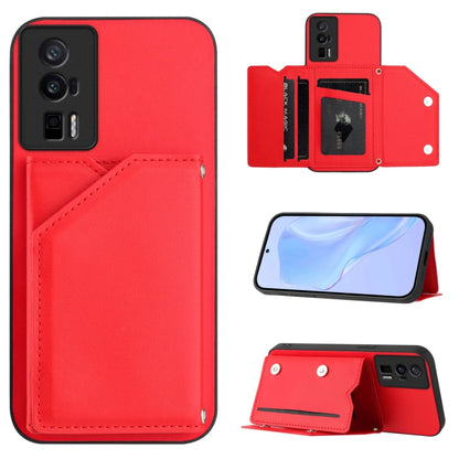 Skin Feel Four Card Slots Phone Case with Wrist Strap, For Redmi Turbo 4 Pro / Poco F7, For Redmi A5 4G 171.7mm / Poco C71, For Redmi Note 13R / Redmi 13, For Redmi A3 4G Global, For Redmi Note 13 Pro 4G Global, For Redmi Note 13 4G Global             ...