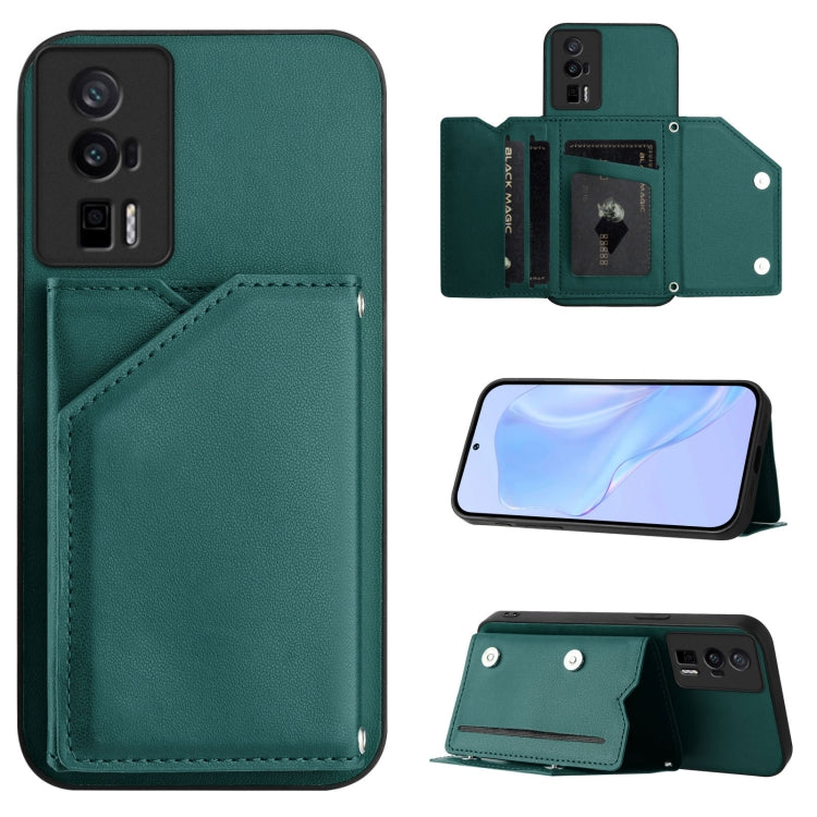 Skin Feel Four Card Slots Phone Case with Wrist Strap, For Redmi Turbo 4 Pro / Poco F7, For Redmi A5 4G 171.7mm / Poco C71, For Redmi Note 13R / Redmi 13, For Redmi A3 4G Global, For Redmi Note 13 Pro 4G Global, For Redmi Note 13 4G Global             ...