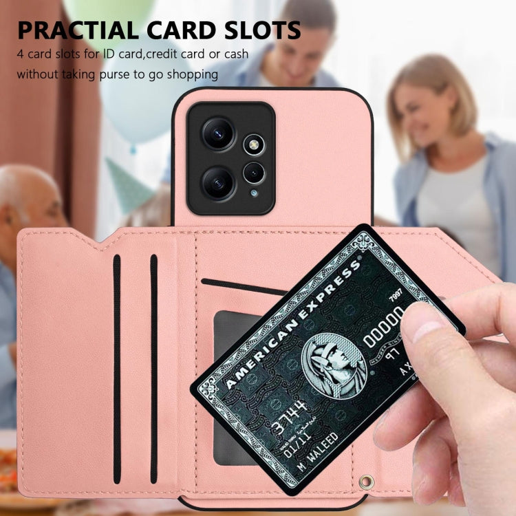 Pink folio phone case with card slots and side pockets for multiple cards, front wallet pocket