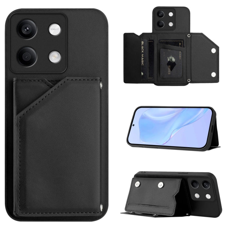 Skin Feel Four Card Slots Phone Case with Wrist Strap, For Redmi Turbo 4 Pro / Poco F7, For Redmi A5 4G 171.7mm / Poco C71, For Redmi Note 13R / Redmi 13, For Redmi A3 4G Global, For Redmi Note 13 Pro 4G Global, For Redmi Note 13 4G Global             ...