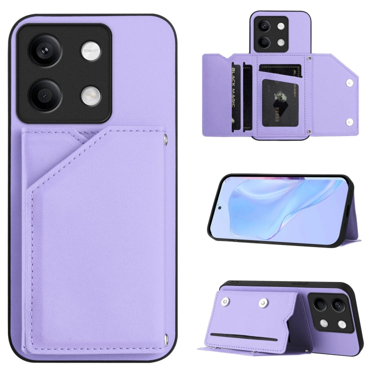 Skin Feel Four Card Slots Phone Case with Wrist Strap, For Redmi Turbo 4 Pro / Poco F7, For Redmi A5 4G 171.7mm / Poco C71, For Redmi Note 13R / Redmi 13, For Redmi A3 4G Global, For Redmi Note 13 Pro 4G Global, For Redmi Note 13 4G Global             ...
