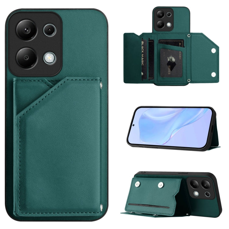 Skin Feel Four Card Slots Phone Case with Wrist Strap, For Redmi Turbo 4 Pro / Poco F7, For Redmi A5 4G 171.7mm / Poco C71, For Redmi Note 13R / Redmi 13, For Redmi A3 4G Global, For Redmi Note 13 Pro 4G Global, For Redmi Note 13 4G Global             ...