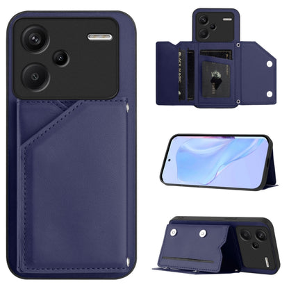 Skin Feel Four Card Slots Phone Case with Wrist Strap, For Redmi Turbo 4 Pro / Poco F7, For Redmi A5 4G 171.7mm / Poco C71, For Redmi Note 13R / Redmi 13, For Redmi A3 4G Global, For Redmi Note 13 Pro 4G Global, For Redmi Note 13 4G Global             ...