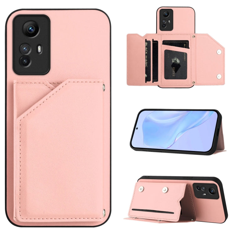 Skin Feel Four Card Slots Phone Case with Wrist Strap, For Redmi Turbo 4 Pro / Poco F7, For Redmi A5 4G 171.7mm / Poco C71, For Redmi Note 13R / Redmi 13, For Redmi A3 4G Global, For Redmi Note 13 Pro 4G Global, For Redmi Note 13 4G Global             ...