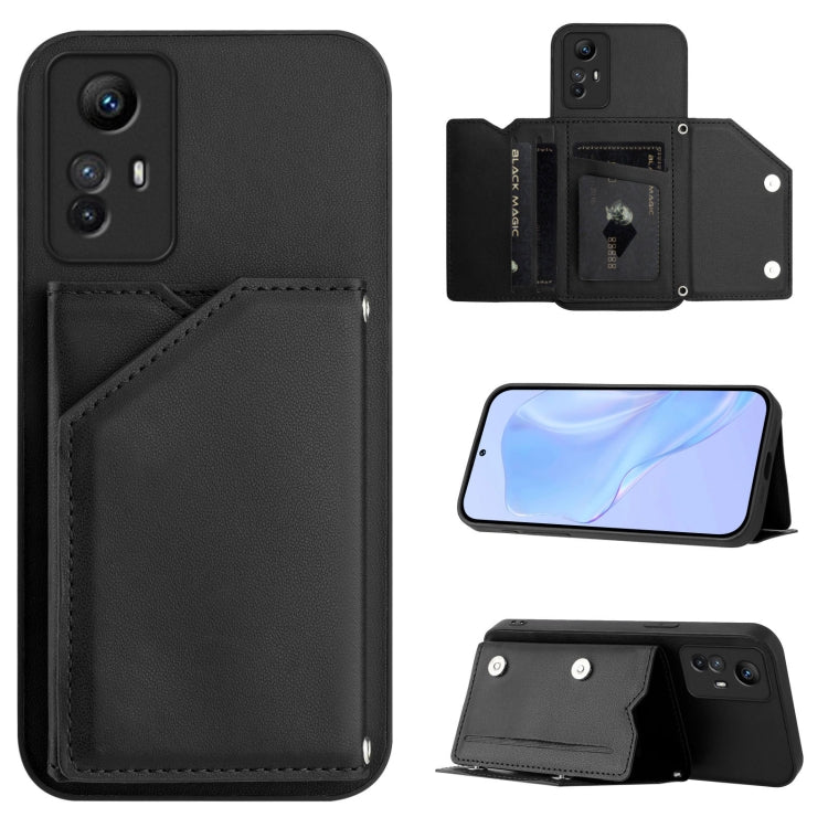 Skin Feel Four Card Slots Phone Case with Wrist Strap, For Redmi Turbo 4 Pro / Poco F7, For Redmi A5 4G 171.7mm / Poco C71, For Redmi Note 13R / Redmi 13, For Redmi A3 4G Global, For Redmi Note 13 Pro 4G Global, For Redmi Note 13 4G Global             ...