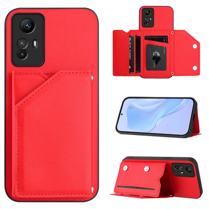 Skin Feel Four Card Slots Phone Case with Wrist Strap, For Redmi Turbo 4 Pro / Poco F7, For Redmi A5 4G 171.7mm / Poco C71, For Redmi Note 13R / Redmi 13, For Redmi A3 4G Global, For Redmi Note 13 Pro 4G Global, For Redmi Note 13 4G Global             ...