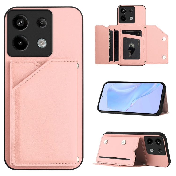 Skin Feel Four Card Slots Phone Case with Wrist Strap, For Xiaomi 15 Ultra, For Xiaomi Poco X7 Pro, For Xiaomi Poco F6, For Xiaomi Civi 4 Pro, For Xiaomi Poco X6, For Xiaomi Poco C65, For Xiaomi Poco F5 5G, For Xiaomi Poco F5 Pro 5G                    ...
