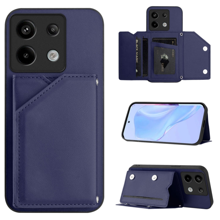 Skin Feel Four Card Slots Phone Case with Wrist Strap, For Xiaomi 15 Ultra, For Xiaomi Poco X7 Pro, For Xiaomi Poco F6, For Xiaomi Civi 4 Pro, For Xiaomi Poco X6, For Xiaomi Poco C65, For Xiaomi Poco F5 5G, For Xiaomi Poco F5 Pro 5G                    ...