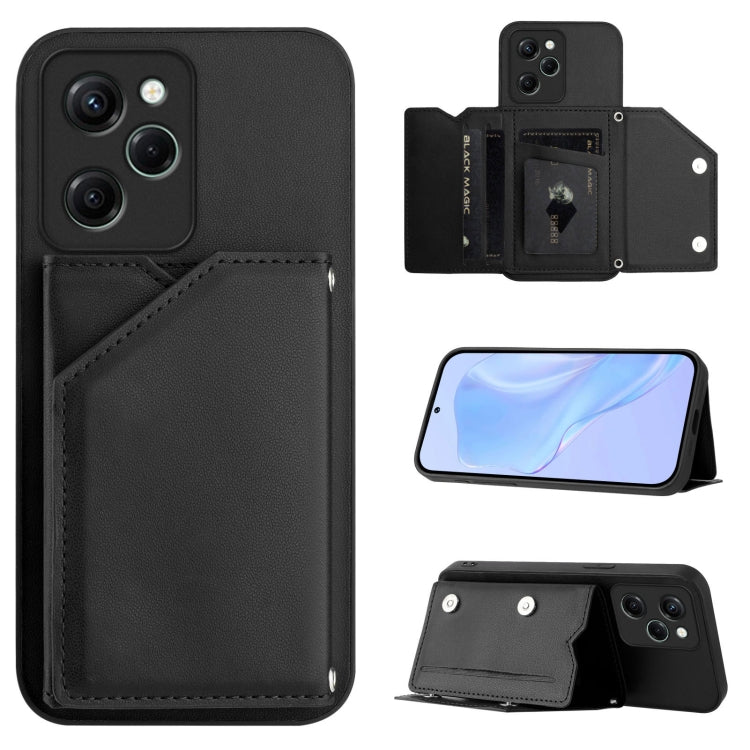 Skin Feel Four Card Slots Phone Case with Wrist Strap, For Xiaomi 15 Ultra, For Xiaomi Poco X7 Pro, For Xiaomi Poco F6, For Xiaomi Civi 4 Pro, For Xiaomi Poco X6, For Xiaomi Poco C65, For Xiaomi Poco F5 5G, For Xiaomi Poco F5 Pro 5G                    ...