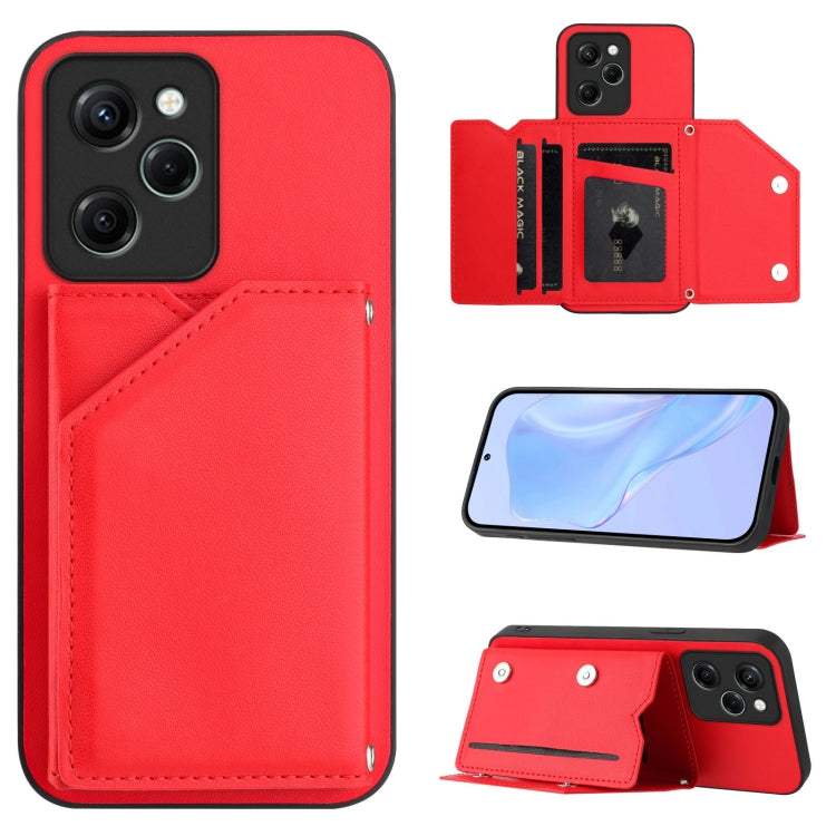 Skin Feel Four Card Slots Phone Case with Wrist Strap, For Xiaomi 15 Ultra, For Xiaomi Poco X7 Pro, For Xiaomi Poco F6, For Xiaomi Civi 4 Pro, For Xiaomi Poco X6, For Xiaomi Poco C65, For Xiaomi Poco F5 5G, For Xiaomi Poco F5 Pro 5G                    ...