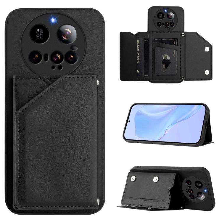 Skin Feel Four Card Slots Phone Case with Wrist Strap, For Xiaomi 15 Ultra, For Xiaomi Poco X7 Pro, For Xiaomi Poco F6, For Xiaomi Civi 4 Pro, For Xiaomi Poco X6, For Xiaomi Poco C65, For Xiaomi Poco F5 5G, For Xiaomi Poco F5 Pro 5G                    ...