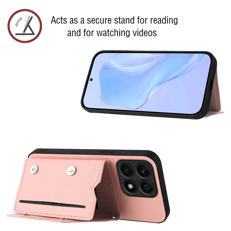 Skin Feel Four Card Slots Phone Case with Wrist Strap, For Honor X8A, For Honor X9A / Magic5 Lite