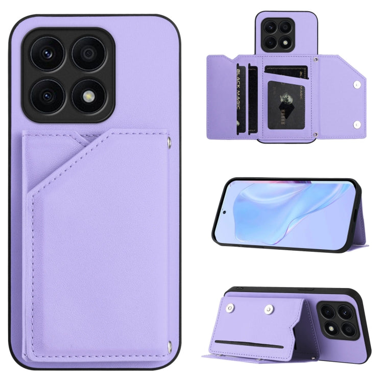 Skin Feel Four Card Slots Phone Case with Wrist Strap, For Honor X8A, For Honor X9A / Magic5 Lite